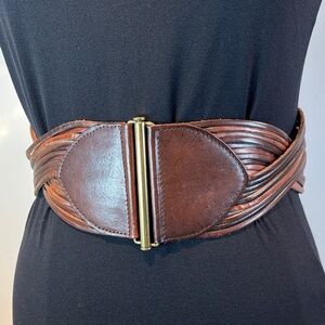 LP Vintage Collection Linea Pelle wide braided leather- elastic belt size S/M
